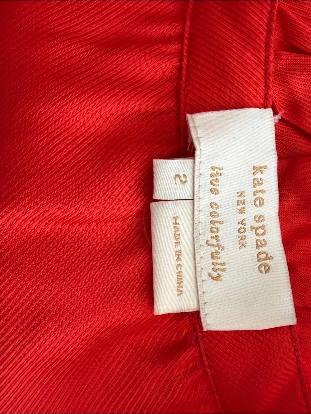 Kate Spade Red-Orange Ruffled Neck Sleeveless Blouse (2)